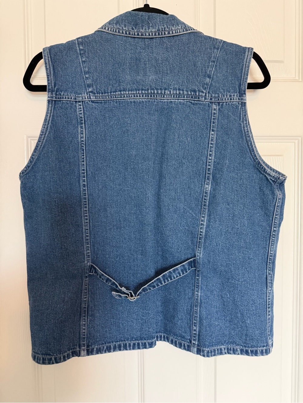 Eddie Bauer Medium Wash Denim Vest in Blue "vintage 90s" - Picture 3 of 9